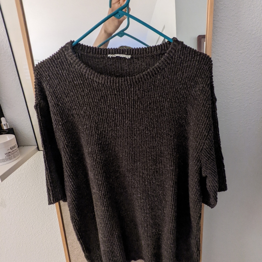 Zara oversized textured t shirt